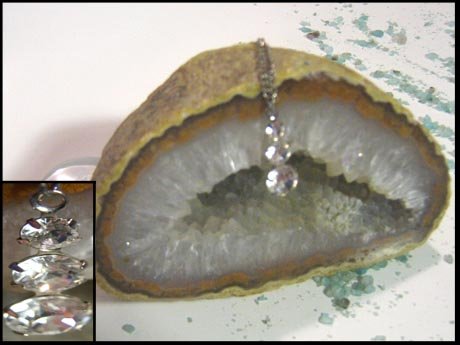 3 Graded Drop Swarovski Crystal Necklace