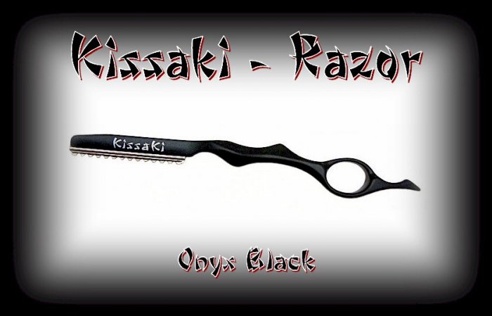 Kissaki Onyx Black Lightweight Professional Hair Styling Feathering Razor / Salon