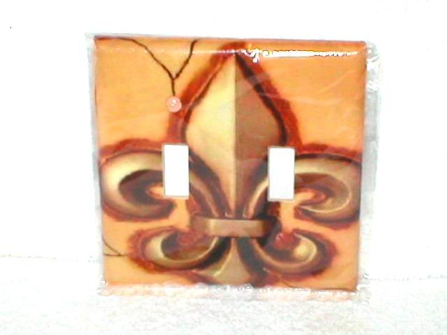 CLASSIC STYLE~FLEUR DE LIS~HARVEST TONE LIGHT SWITCHPLATE COVER(dbl)