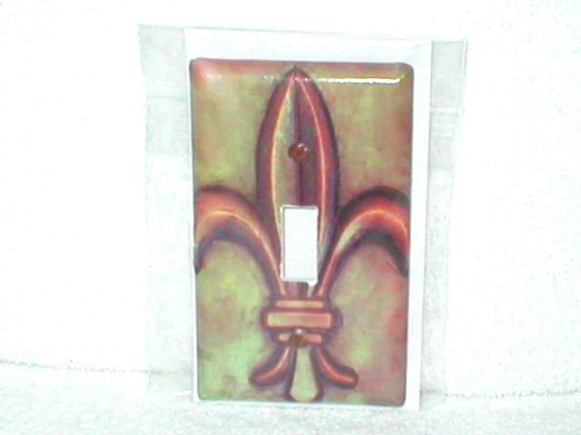 FLEUR DE LIS DECORATIVE LIGHT SWITCHPLATE(grn)