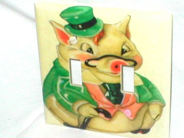 VINTAGE STYLE~PIG COOKIE JAR DESIGN~LIGHT SWITCHPLATE COVER