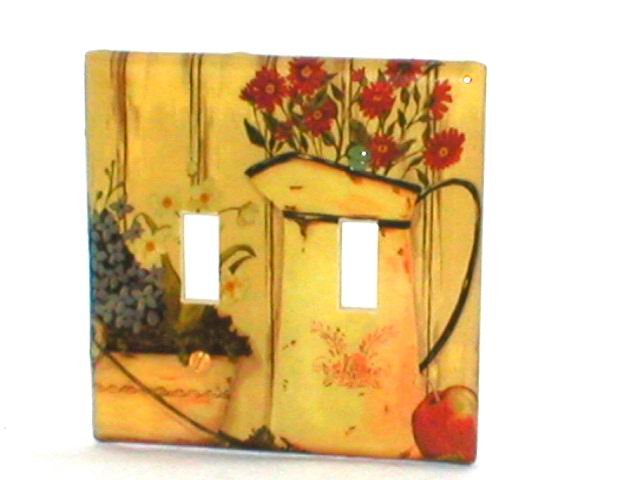 CLASSIC SHABBY DESIGN~FLORAL&PITCHER LIGHT SWITCHPLATE