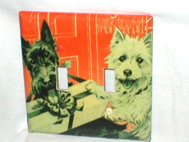 SCOTTISH TERRIERS~VINTAGE STYLE DESIGN~LIGHT SWITCHPLATE