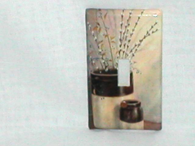PRIMITIVE STYLE~BROWN CROCKS~DECORATIVE SWITCHPLATE