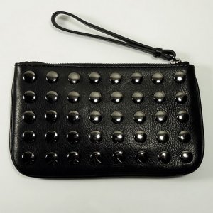 J. Crew Flat Studded Wristlet Pouch - Black
