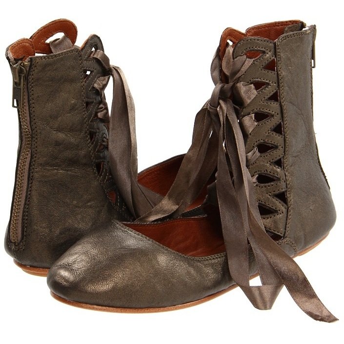 ribbon lace up ballet flats