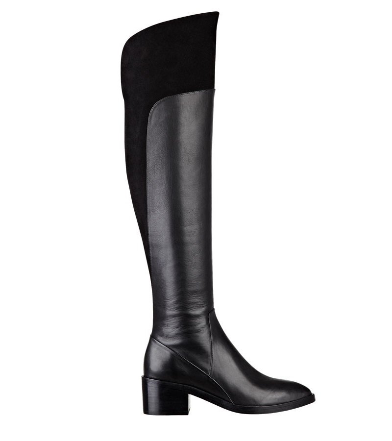 Sigerson Morrison Suede/Leather Over the Knee Boot - Black - US 10