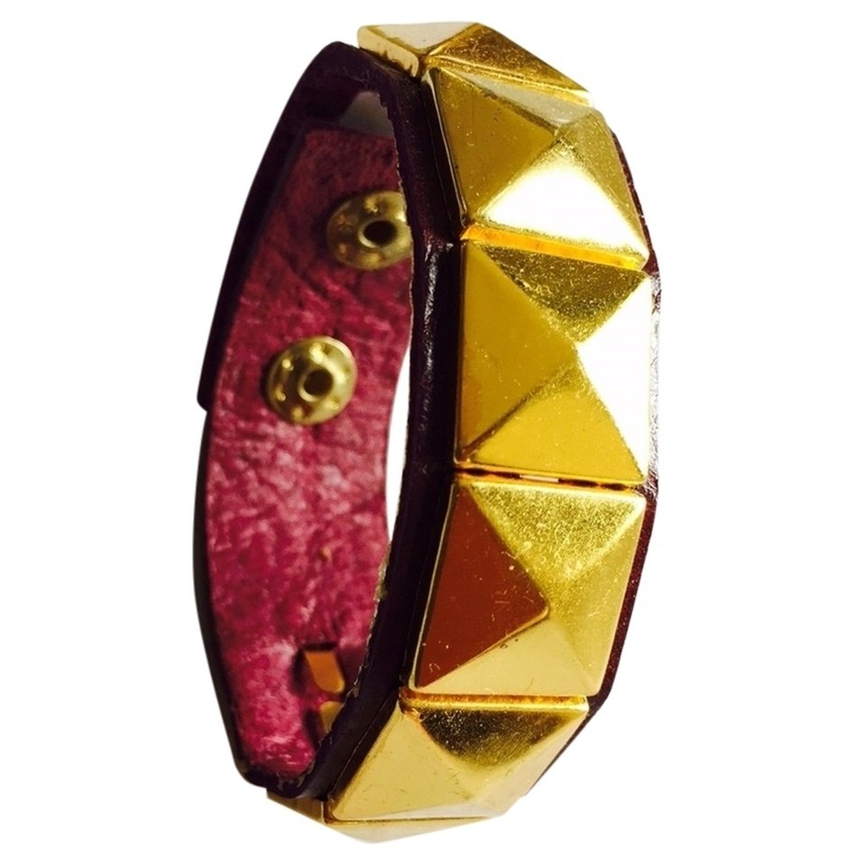 Nakamol Leather Pyramid Stud Cuff Bracelet - Plum