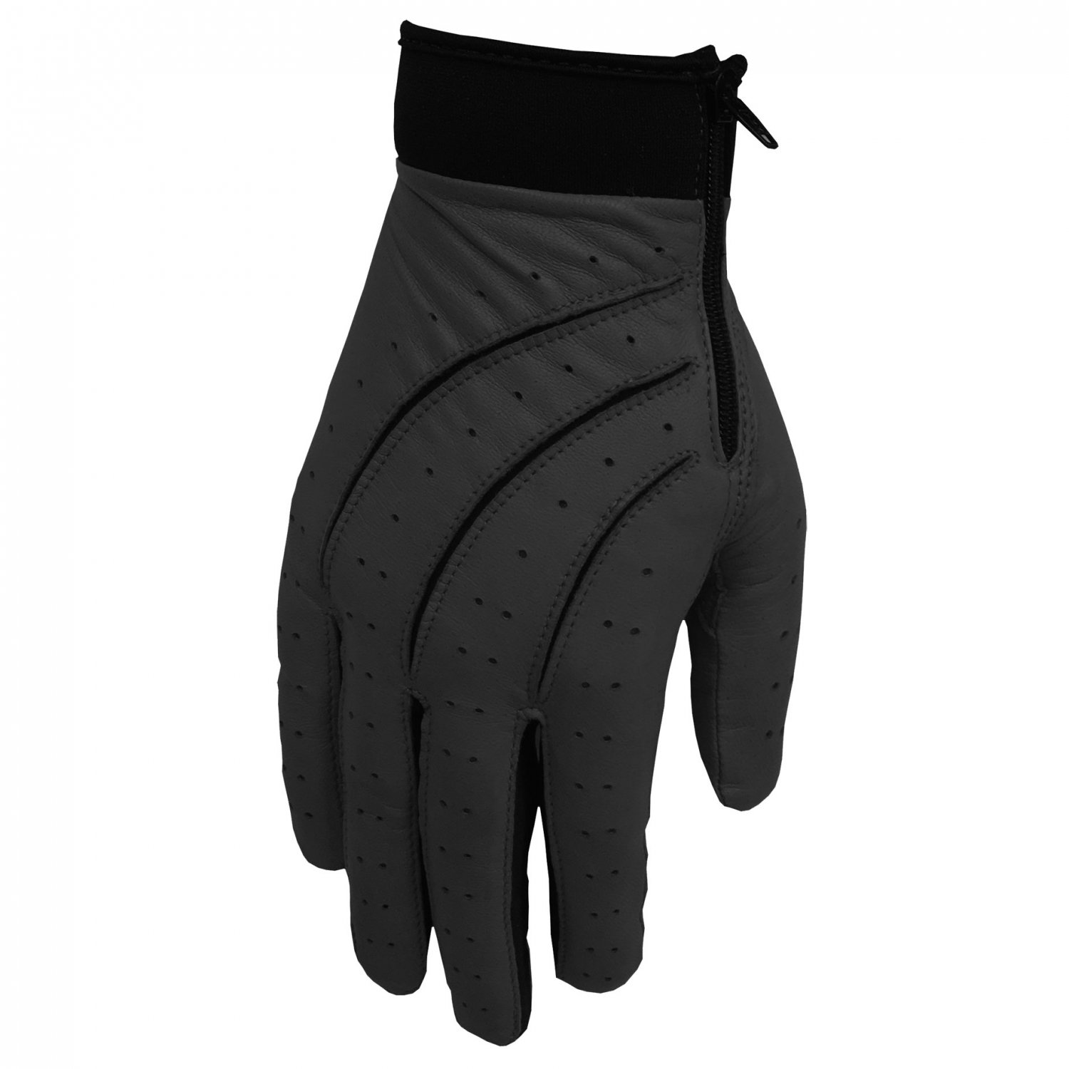 Hilts-Willard Men's Leather Stretch Driving Gloves - M - Black