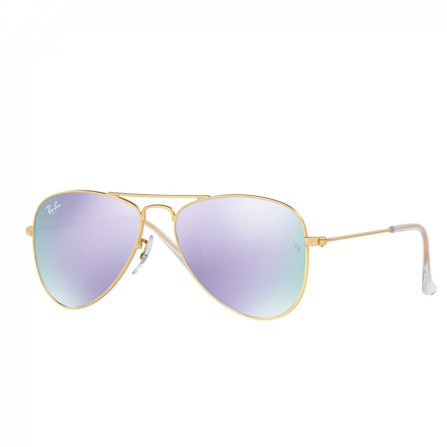 Ray-Ban Jr Aviator Sunglasses - Matte Gold/Mirror Lilac