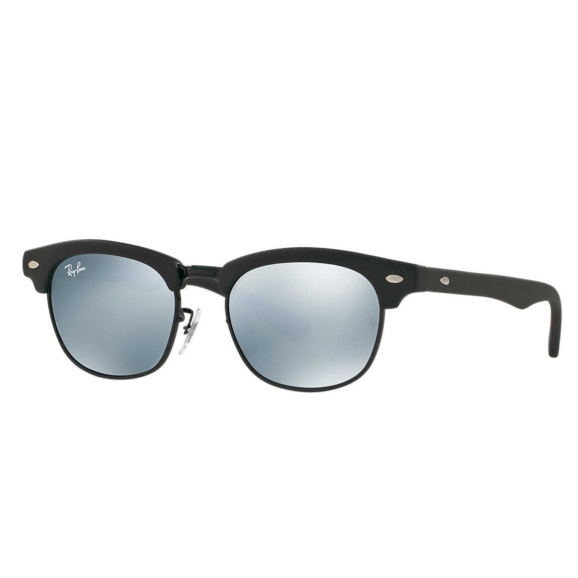 Ray-Ban Jr Clubmaster Sunglasses - Matte Black/Mirror Grey