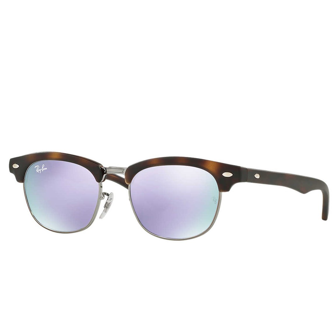 Ray-Ban Jr Clubmaster Sunglasses - Matte Tort/ Mirror Lilac
