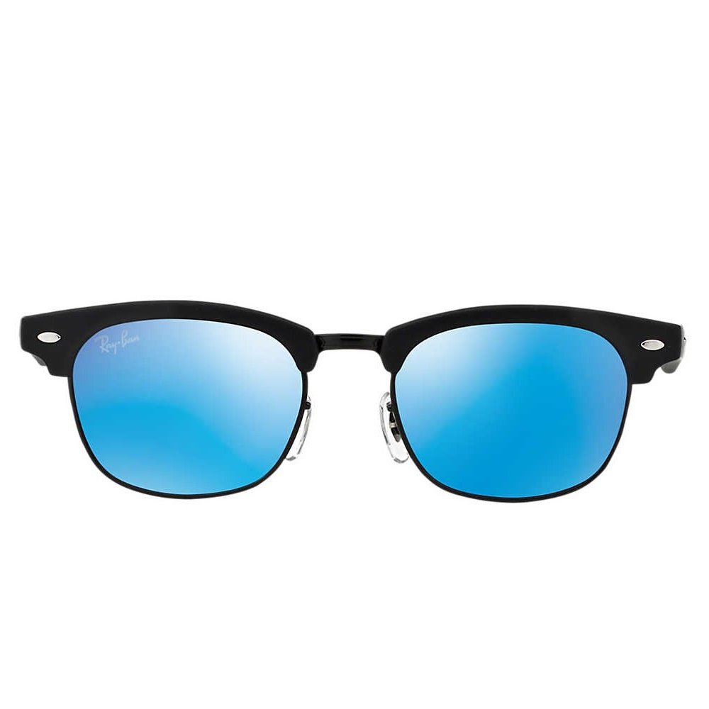 Ray-Ban Jr Clubmaster Sunglasses - Matte Black/Mirror Blue