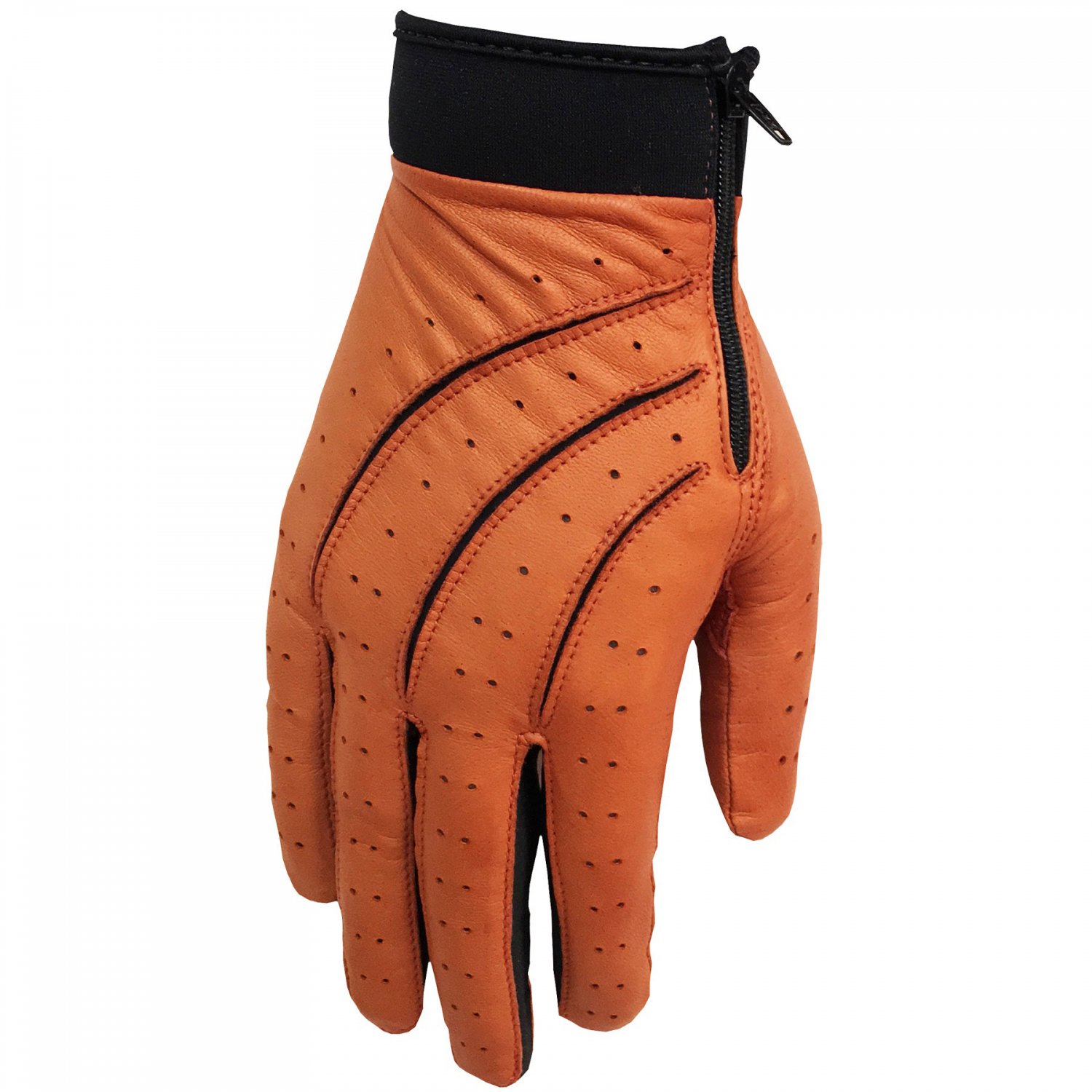 Hilts-Willard Men's Leather Stretch Driving Gloves - L - Tan/Black