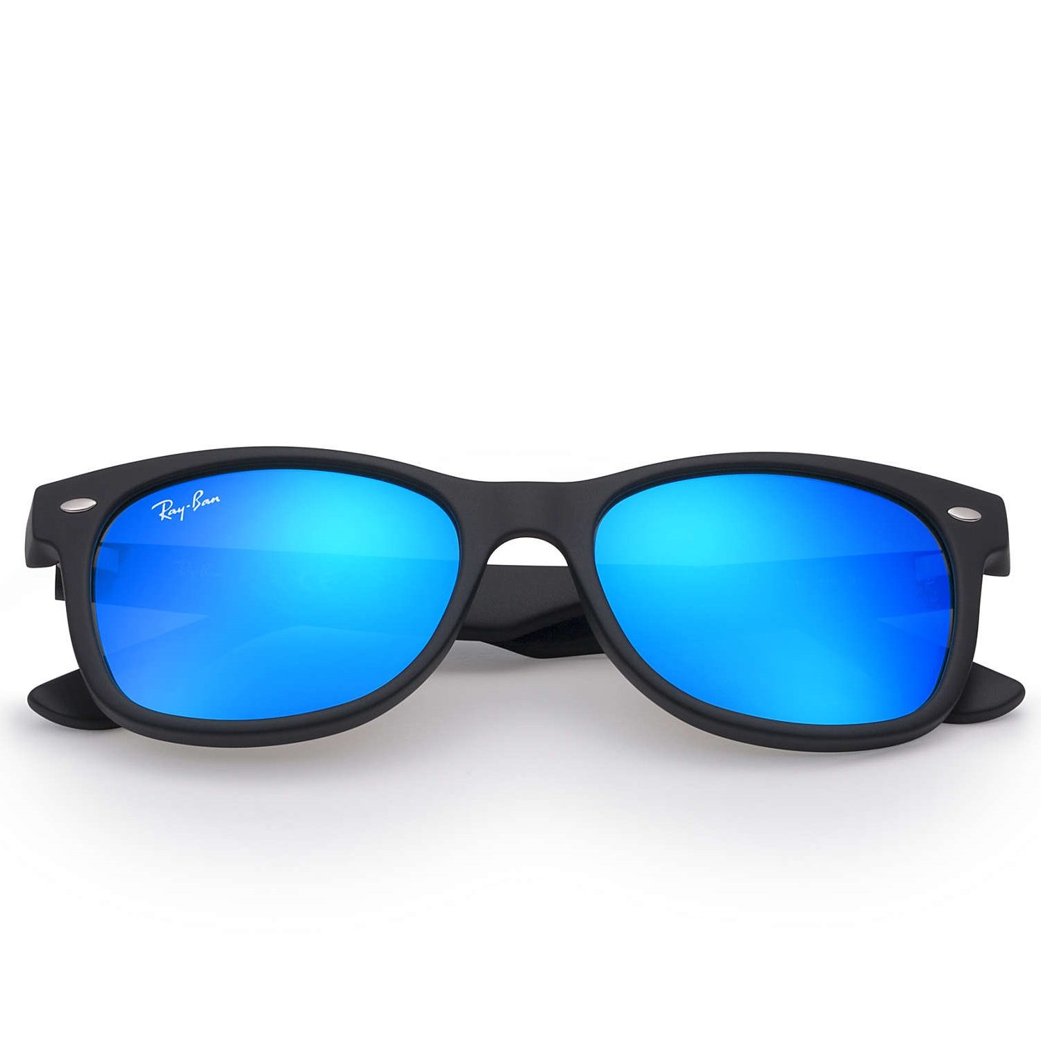 Ray-Ban Kids' New Wayfarer Sunglasses - Matte Black/Blue Flash - 50mm