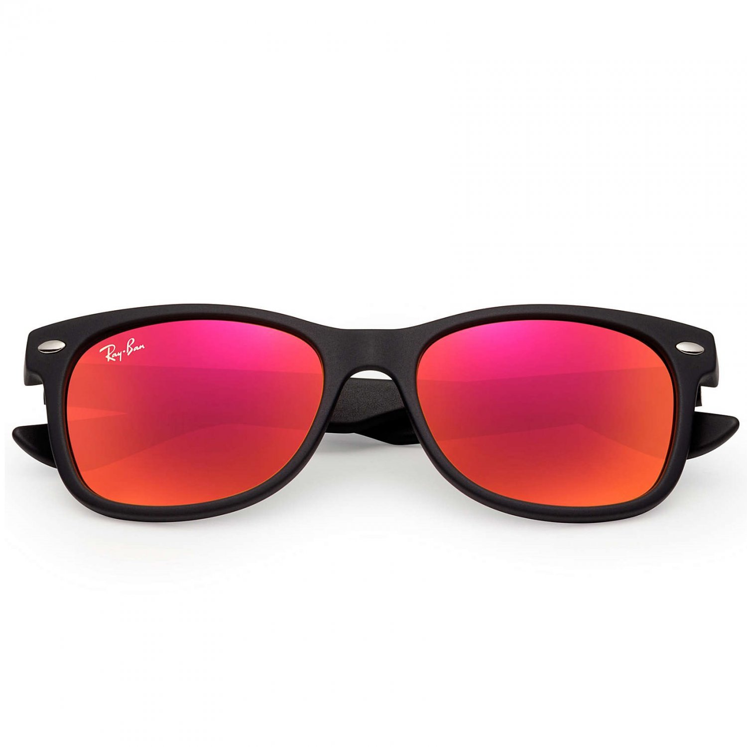 Ray-Ban Kids' New Wayfarer Sunglasses - Matte Black/Red Flash - 50mm
