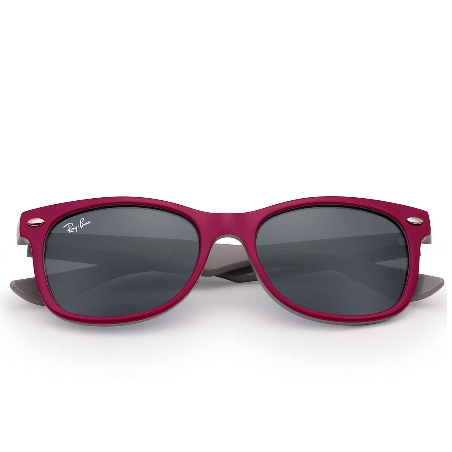Ray-Ban Kids New Wayfarer Sunglasses - Berry Red/Grey - 50mm