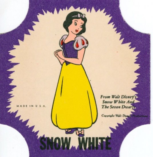 Disney's Snow White Bread Promo Label Uncut