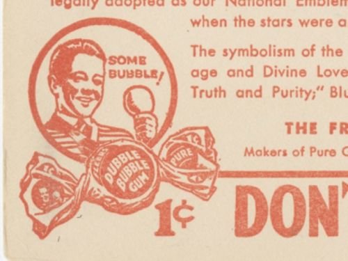 DUBBLE BUBBLE GUM RARE VINTAGE INK BLOTTER