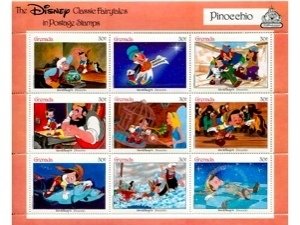 DISNEY'S PINOCCHIO 30 CENT STAMP SET
