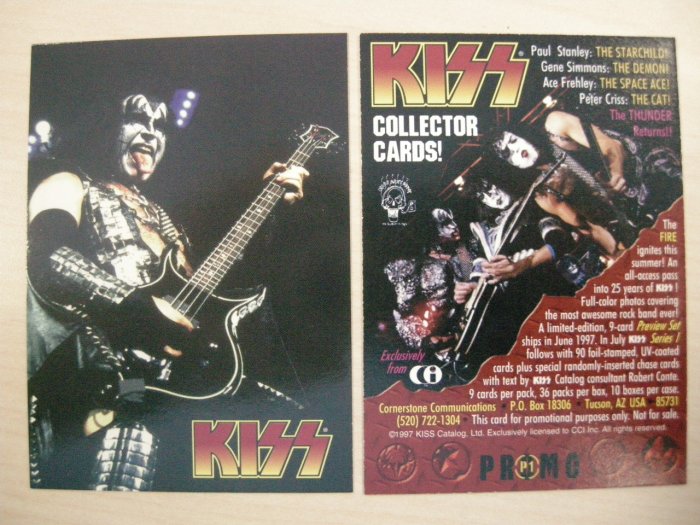 KISS TRADING CARD Series 1 P1 gene simmons pic PROMO