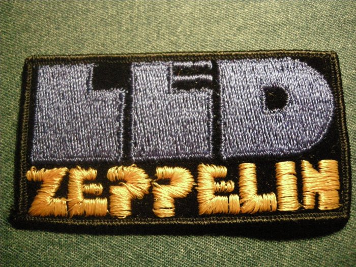 LED ZEPPELIN iron-on PATCH blue/yellow fat logo VINTAGE JUMBO