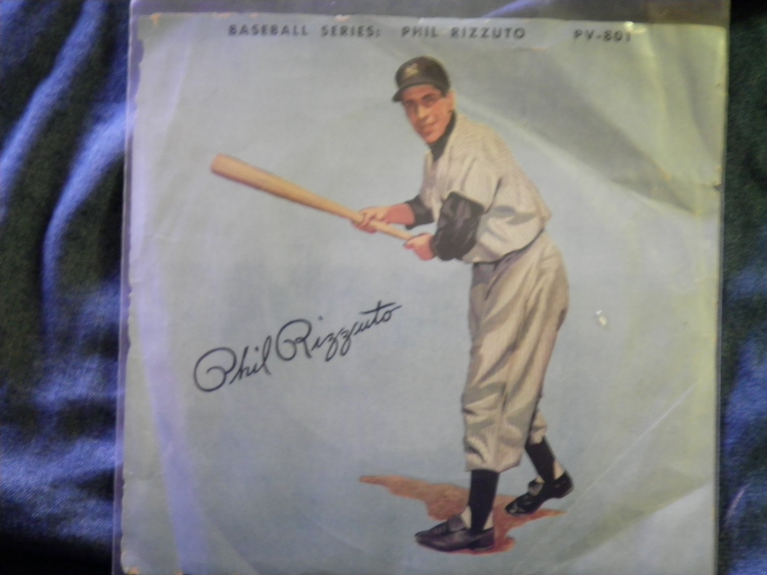 45 PHIL RIZZUTO Baseball Series vintage red vinyl record W/PICTURE SLEEVE