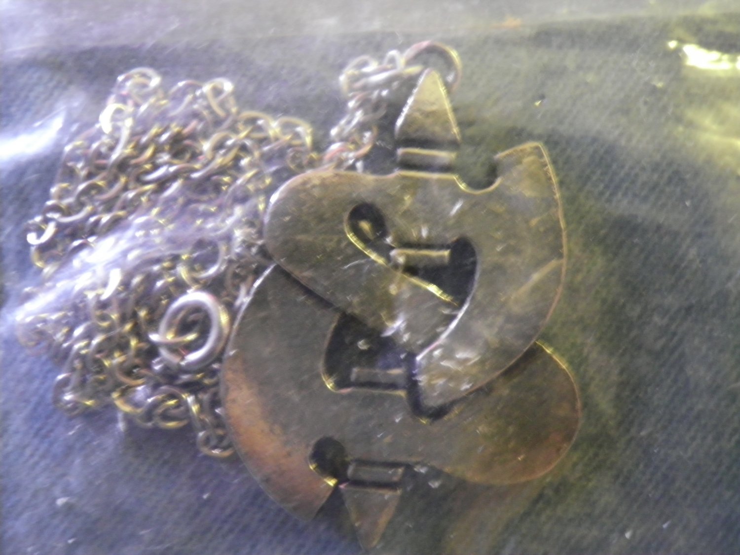 SAXON METAL NECKLACE axe logo import VINTAGE