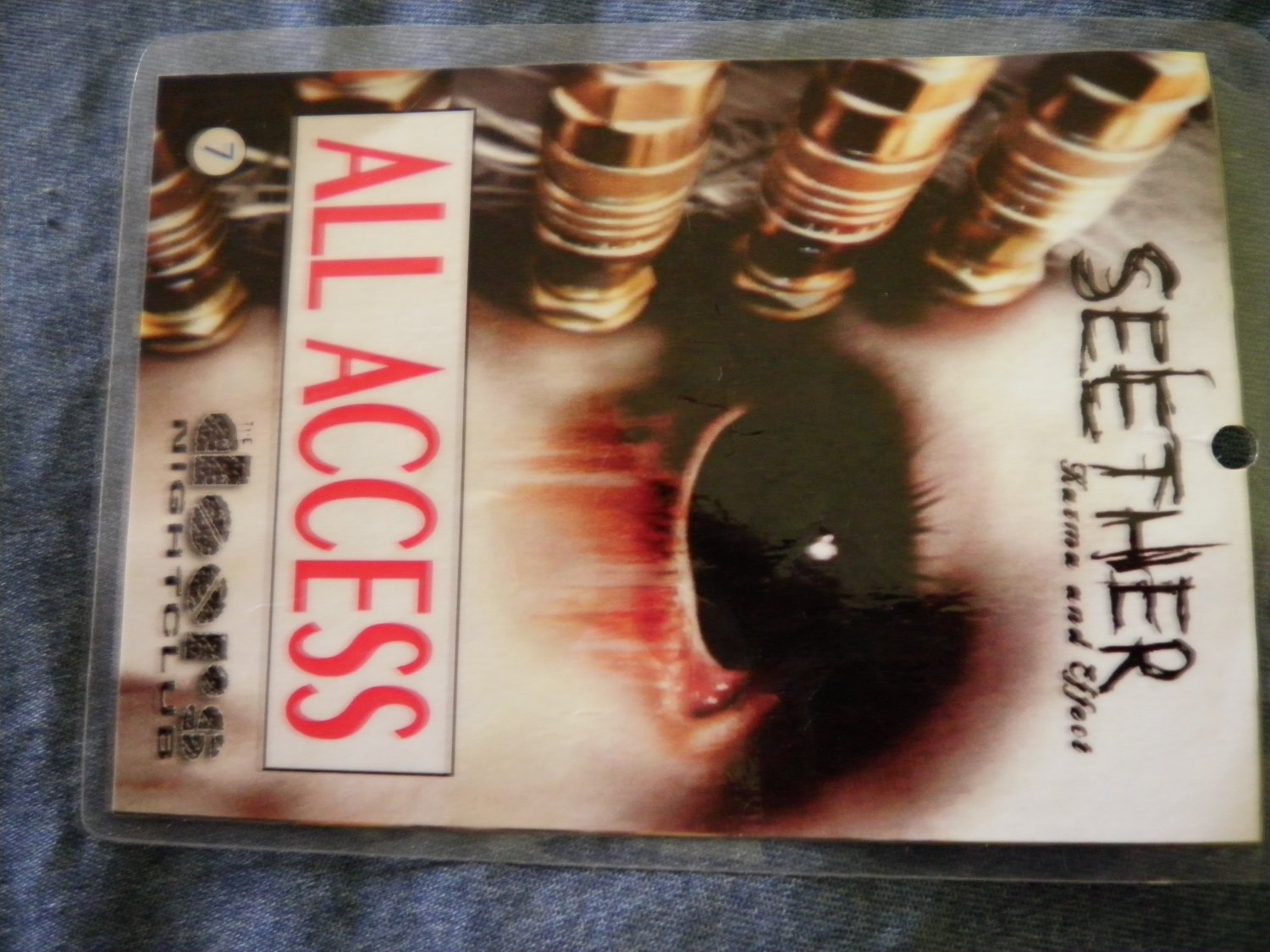 SEETHER BACKSTAGE PASS Karma and Effect the doors all access bsp laminate