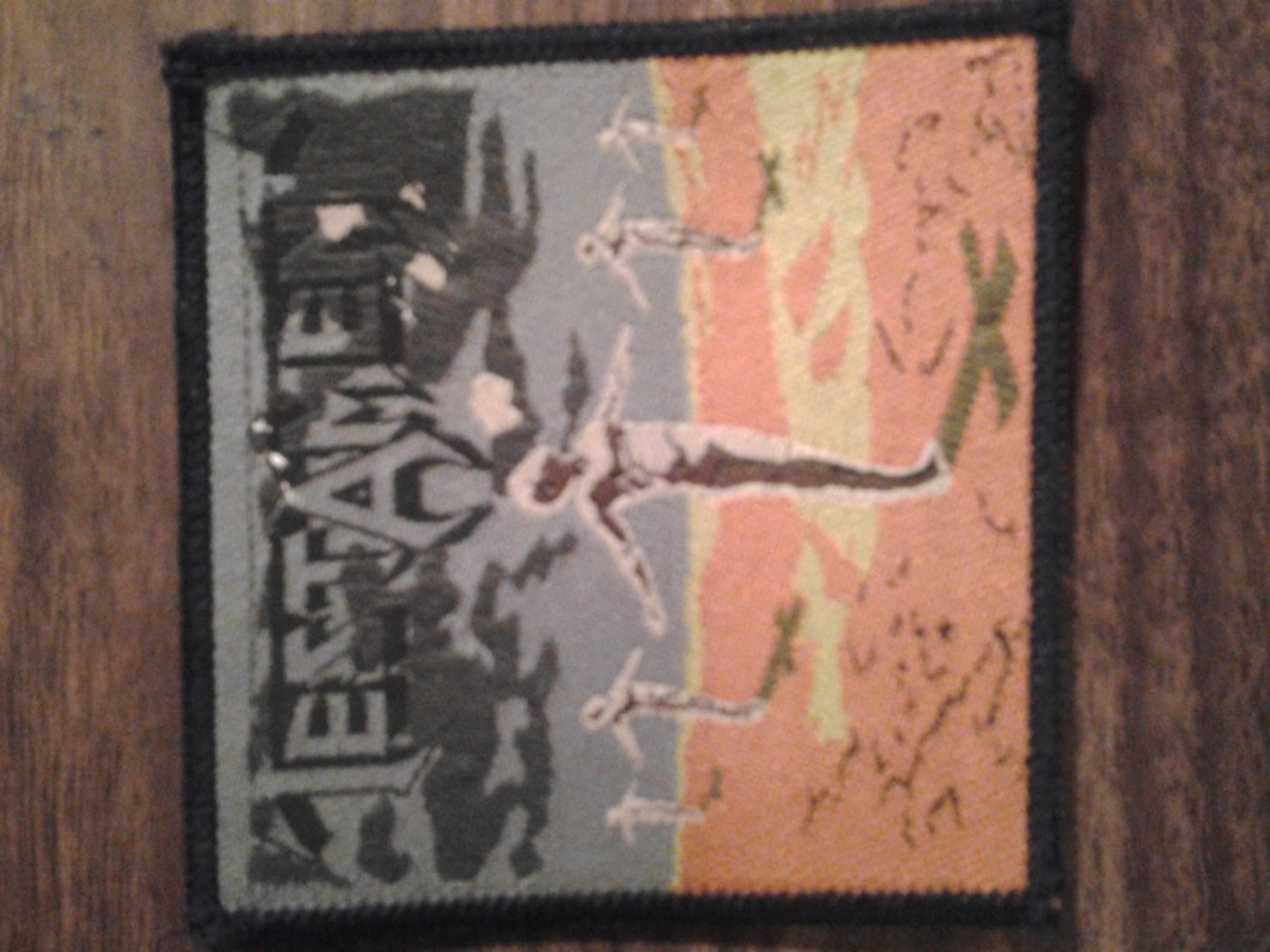 TESTAMENT sew-on PATCH Practice What You Preach album art VINTAGE