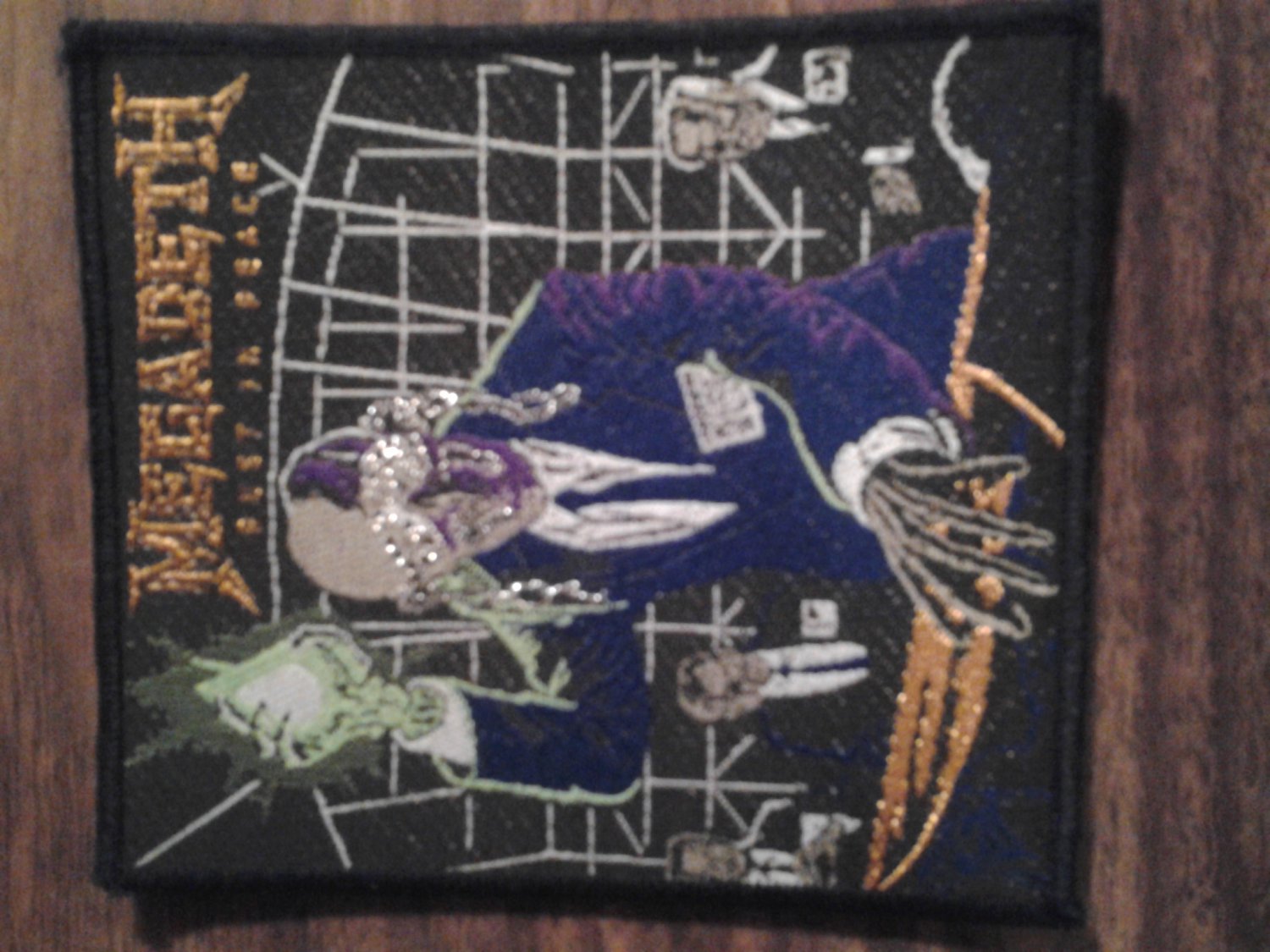 MEGADETH sew-on PATCH Rust In Peace Import VINTAGE
