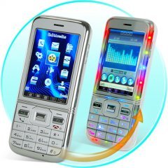 Quad Band Dual SIM Cellphone - Slim Touchscreen Mobile (Silver)