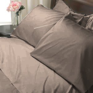 100%Egyptian Cotton Color Mocha 600TC Twin Solid Sheet Set