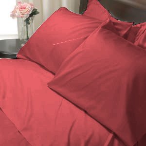 SHEET SET KING SOLID 100%Egyptian Cotton Color Bricks Red 800TC.