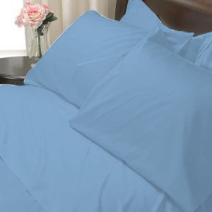 100%Egyptian Cotton Color Blue 1200TC Queen Solid Sheet Set