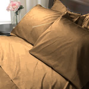 100%Egyptian Cotton Color Bronze 1200TC Queen Solid Sheet Set