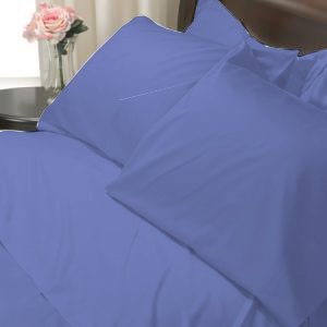 100%Egyptian Cotton Color Neay Blue 1200TC Queen Solid Sheet Set