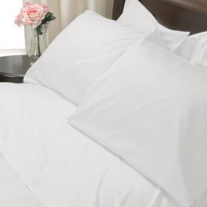 100%Egyptian Cotton Color White 1200TC Queen Solid Sheet Set