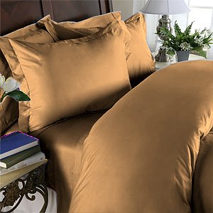 Duvet Cover With Pillow Sham 100%Egyptian Cotton Color Bronze 1200TC King Solid.