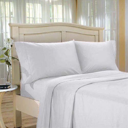 100%Egyptian Cotton Color White 1000 TC Twin Size Solid Sheet Set.