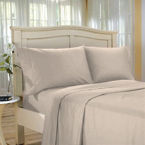 100%Egyptian Cotton Color Walnut 1200 TC Twin Size Solid Sheet Set.