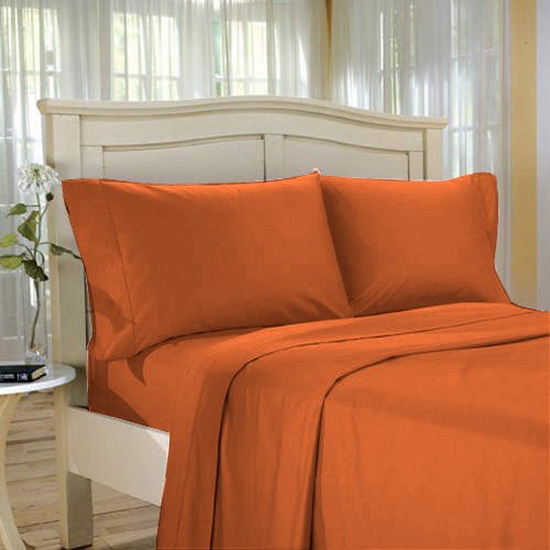 100%Egyptian Cotton Color Hazelnut 1200 TC Twin Size Solid Sheet Set.