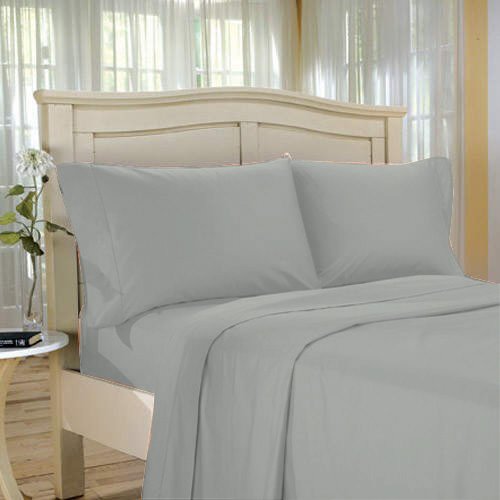 100%Egyptian Cotton Color Platinum 1500 TC Twin Size Solid Sheet Set.