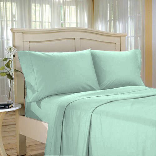 100%Egyptian Cotton Color Sage 1500 TC Twin Size Solid Sheet Set.