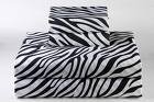 SHEET SET 100% Egyptian Cotton Color Zebra Print(FITTED WHITE COLOR) 1500 TC King Size.