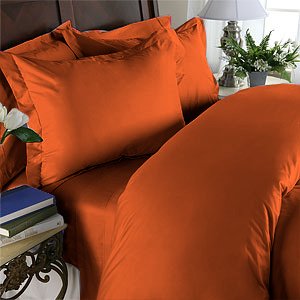 Duvet Cover With Pillow Sham Queen Solid 100% Egyptian Cotton, Color Hazelnut, TC 1000.