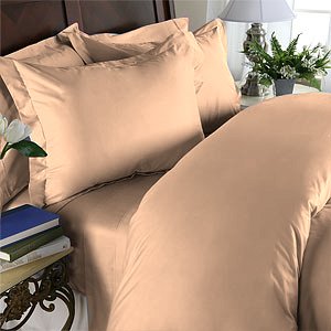 Duvet Cover With Pillow Sham Queen Solid 100% Egyptian Cotton, Color Peach, TC 800.