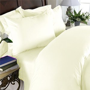 Duvet Cover With Pillow Sham Queen Solid 100% Egyptian Cotton, Color Cameo, TC 800.
