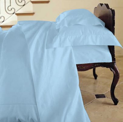 Duvet Cover Solid 100% Egyptian Cotto, Color Blue, TC- 600, Size Twin.