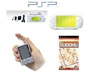 Sony PSP "Limited Edition" Ceramic White "Sudoku Bundle" - 1 PSP Game + 1 Key Chain Sudoku Game